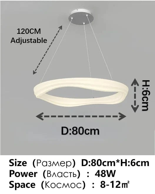 Plafonnier LED design nordique moderne | Marco Lucetti Monocouche 80 cm / 3 couleurs (pas de télécommande)