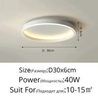 Plafonnier LED Design Nordique Moderne pour Salon | Marco Lucetti Blanc 30cm 40w / Intensité variable avec télécommande