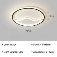 Plafonnier LED Design pour Éclairer Votre Intérieur | Marco Lucetti A D40CM Noir / Gradation continue (RC)