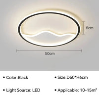 Plafonnier LED Design pour Éclairer Votre Intérieur | Marco Lucetti A D50CM noir / Blanc naturel