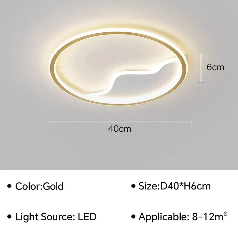 Plafonnier LED Design pour Éclairer Votre Intérieur | Marco Lucetti A Or D40CM / Gradation continue (RC)