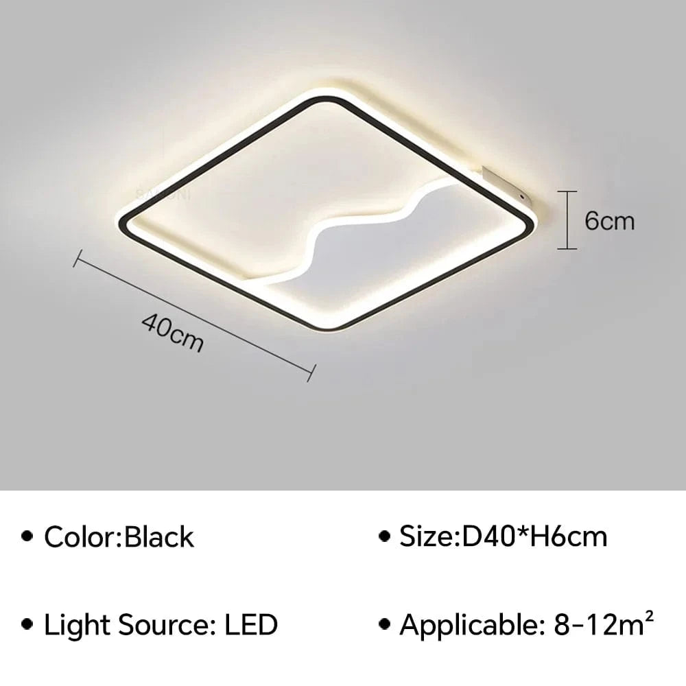 Plafonnier LED Design pour Éclairer Votre Intérieur | Marco Lucetti B Noir D40CM / Gradation continue (RC)