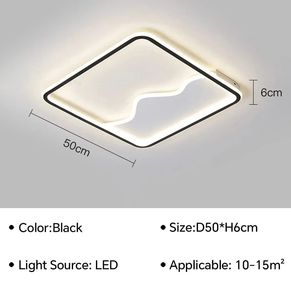 Plafonnier LED Design pour Éclairer Votre Intérieur | Marco Lucetti B Noir D50CM / Lumière chaude