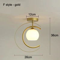 Plafonnier LED design pour hall d'entrée et balcon | Marco Lucetti Or style F / CHINE / E27