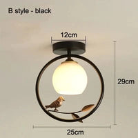 Plafonnier LED design pour hall d'entrée et balcon | Marco Lucetti Style B noir / CHINE / E27