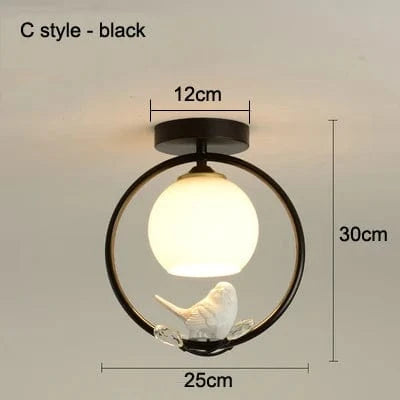 Plafonnier LED design pour hall d'entrée et balcon | Marco Lucetti Style C noir / CHINE / E27