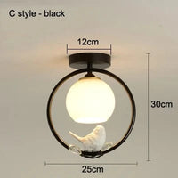 Plafonnier LED design pour hall d'entrée et balcon | Marco Lucetti Style C noir / CHINE / E27