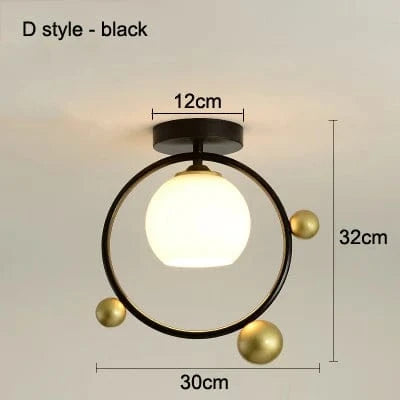 Plafonnier LED design pour hall d'entrée et balcon | Marco Lucetti Style D noir / CHINE / E27