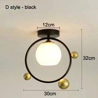 Plafonnier LED design pour hall d'entrée et balcon | Marco Lucetti Style D noir / CHINE / E27