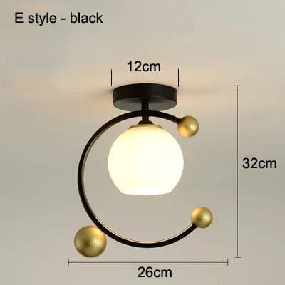 Plafonnier LED design pour hall d'entrée et balcon | Marco Lucetti Style E noir / CHINE / E27