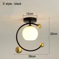 Plafonnier LED design pour hall d'entrée et balcon | Marco Lucetti Style E noir / CHINE / E27