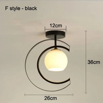 Plafonnier LED design pour hall d'entrée et balcon | Marco Lucetti Style F noir / CHINE / E27