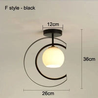 Plafonnier LED design pour hall d'entrée et balcon | Marco Lucetti Style F noir / CHINE / E27