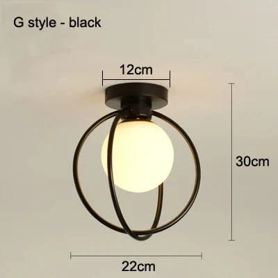 Plafonnier LED design pour hall d'entrée et balcon | Marco Lucetti Style G noir / CHINE / E27