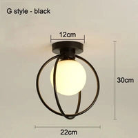 Plafonnier LED design pour hall d'entrée et balcon | Marco Lucetti Style G noir / CHINE / E27