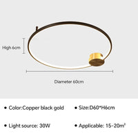 Plafonnier LED design pour illuminer votre intérieur | Marco Lucetti Noir 60cm B / Blanc chaud (pas de RC)