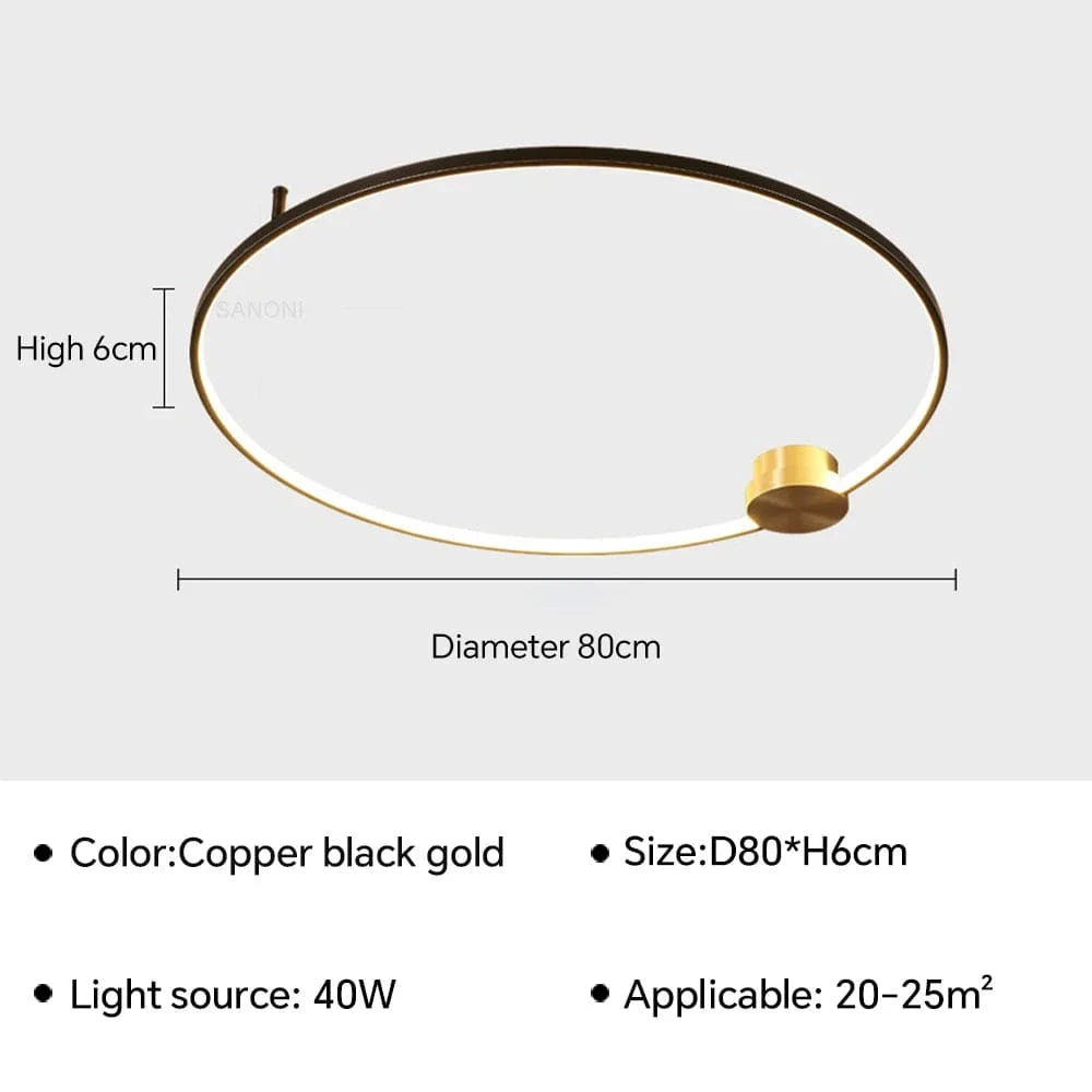 Plafonnier LED design pour illuminer votre intérieur | Marco Lucetti Noir 80cm B / Blanc chaud (pas de RC)