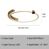 Plafonnier LED design pour illuminer votre intérieur | Marco Lucetti Or 53cm / Blanc chaud (pas de RC)