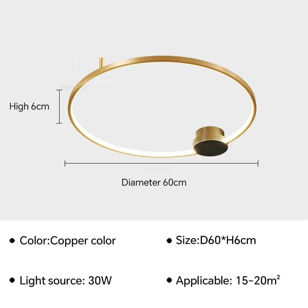 Plafonnier LED design pour illuminer votre intérieur | Marco Lucetti Or 60cm B / Blanc chaud (pas de RC)