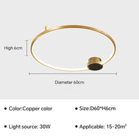 Plafonnier LED design pour illuminer votre intérieur | Marco Lucetti Or 60cm B / Blanc chaud (pas de RC)