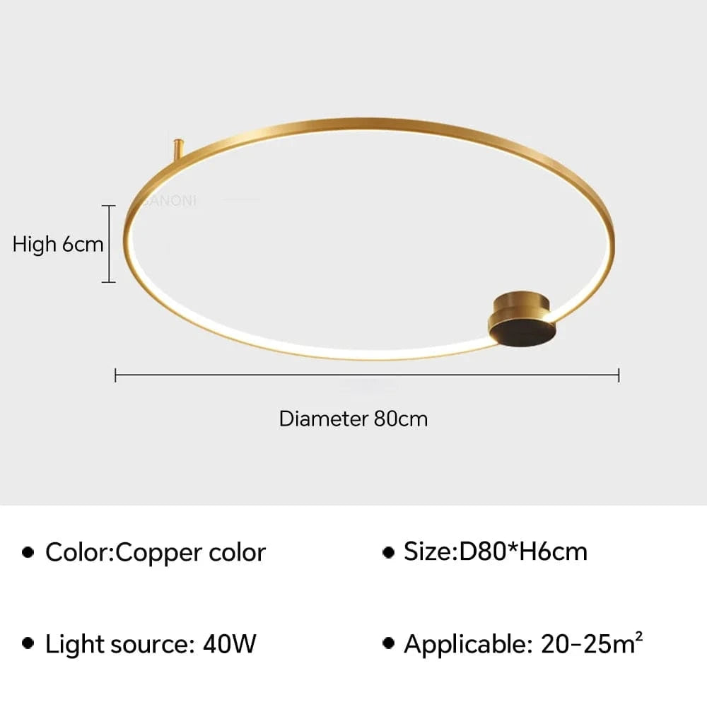 Plafonnier LED design pour illuminer votre intérieur | Marco Lucetti Or 80cm B / Blanc chaud (pas de RC)