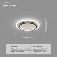 Plafonnier LED design pour l'entrée : luminaires d'intérieur avec abat-jour en cristal | Marco Lucetti LCL016 A-Noir / Blanc chaud