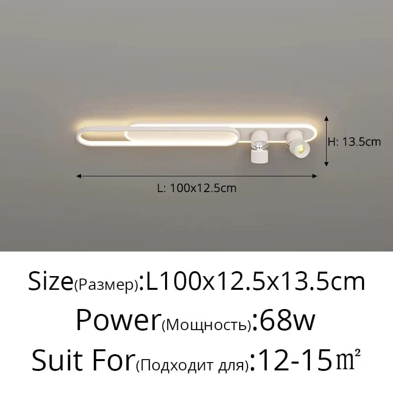 Plafonnier LED design pour loft - Luminaire décoratif d'intérieur | Marco Lucetti Blanc 100cm / Intensité variable avec télécommande