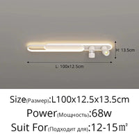 Plafonnier LED design pour loft - Luminaire décoratif d'intérieur | Marco Lucetti Blanc 100cm / Intensité variable avec télécommande