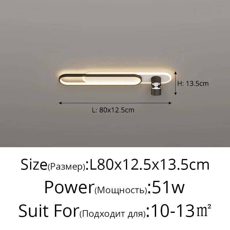 Plafonnier LED design pour loft - Luminaire décoratif d'intérieur | Marco Lucetti Noir 80cm / Trois couleurs