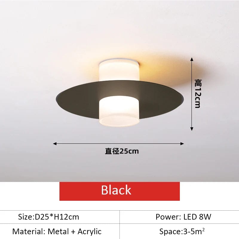 Plafonnier LED Design pour Salon, Salle à Manger, Cuisine et Chambre - Noir et Blanc | Marco Lucetti