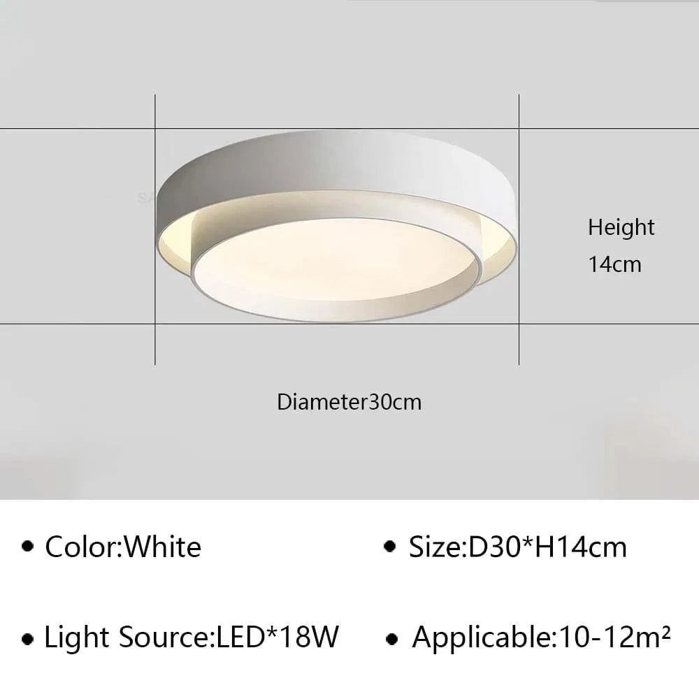 Plafonnier LED Design Ultra-mince pour Salon Salle à Manger Chambre Hall | Marco Lucetti Blanc 30CM / Gradation continue (RC)