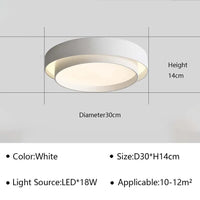 Plafonnier LED Design Ultra-mince pour Salon Salle à Manger Chambre Hall | Marco Lucetti Blanc 30CM / Gradation continue (RC)