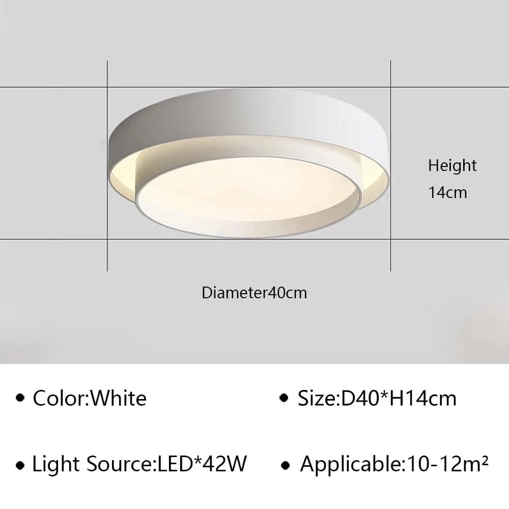 Plafonnier LED Design Ultra-mince pour Salon Salle à Manger Chambre Hall | Marco Lucetti Blanc 40CM / Gradation continue (RC)