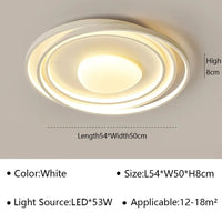 Plafonnier LED Design Ultra-mince pour Salon Salle à Manger Chambre Hall | Marco Lucetti Blanc A D54cm / Gradation continue (RC)