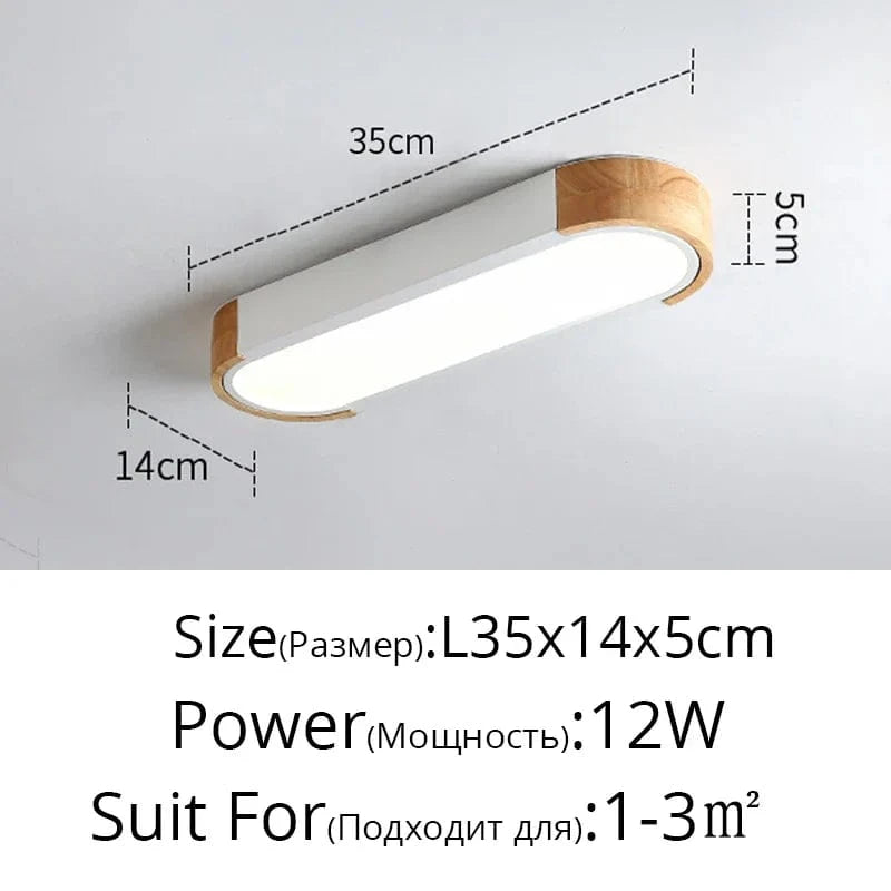 Plafonnier LED dimmable en bois - Idéal pour tous les espaces | Marco Lucetti 35x14x5CM Blanc / Lumière blanche