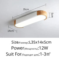 Plafonnier LED dimmable en bois - Idéal pour tous les espaces | Marco Lucetti 35x14x5CM Blanc / Lumière blanche