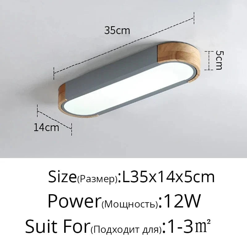 Plafonnier LED dimmable en bois - Idéal pour tous les espaces | Marco Lucetti 35x14x5CM Gris / Gradation infinie