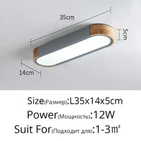 Plafonnier LED dimmable en bois - Idéal pour tous les espaces | Marco Lucetti 35x14x5CM Gris / Gradation infinie