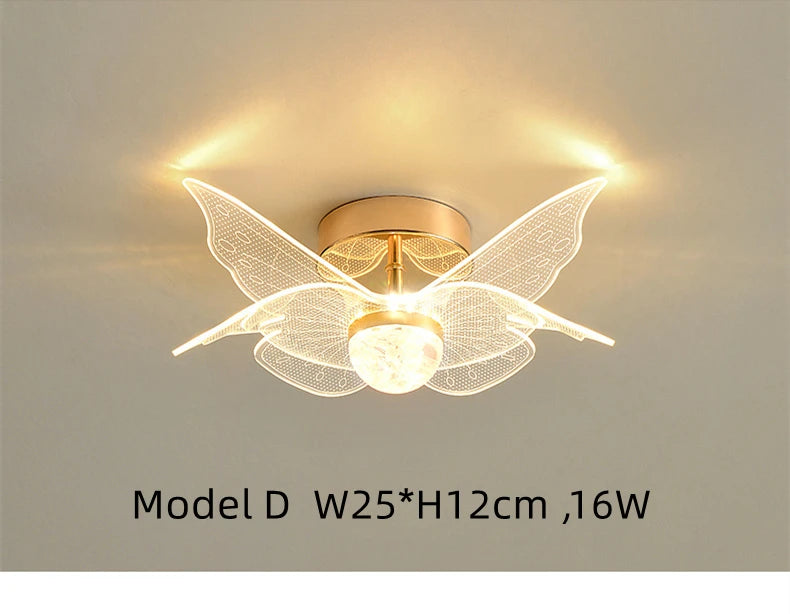 Plafonnier LED Doré Nordic Brand, Acrylique Moderne