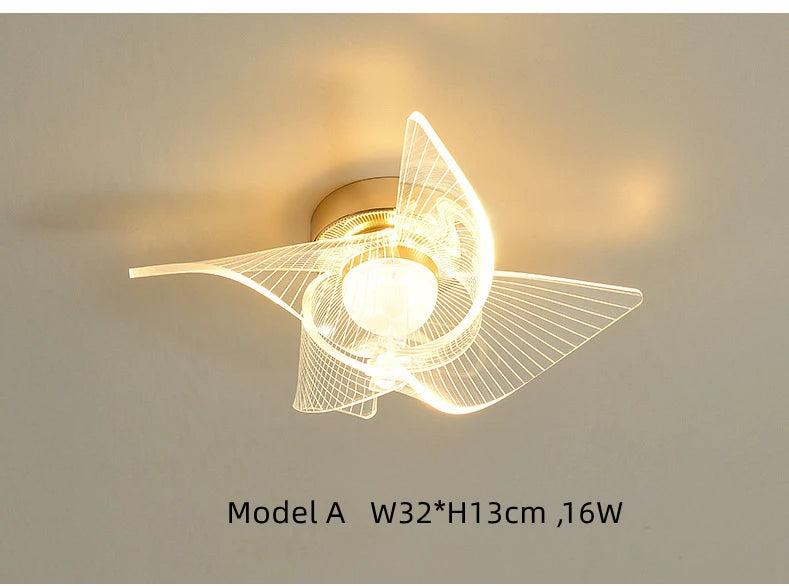 Plafonnier LED Doré Nordic Brand, Acrylique Moderne