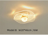 Plafonnier LED Doré Nordic Brand, Acrylique Moderne