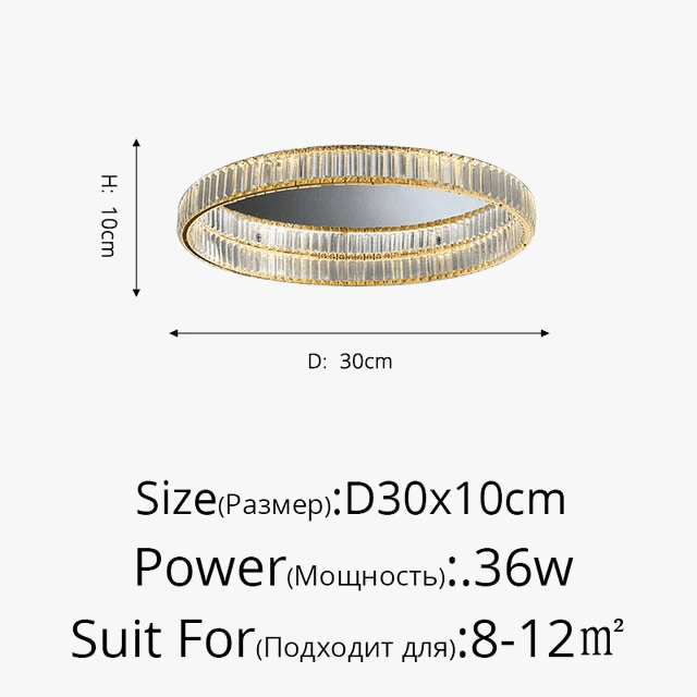 Plafonnier LED doré de luxe | Marco Lucetti Plafonnier 30cm / Argent / Gradation avec télécommande