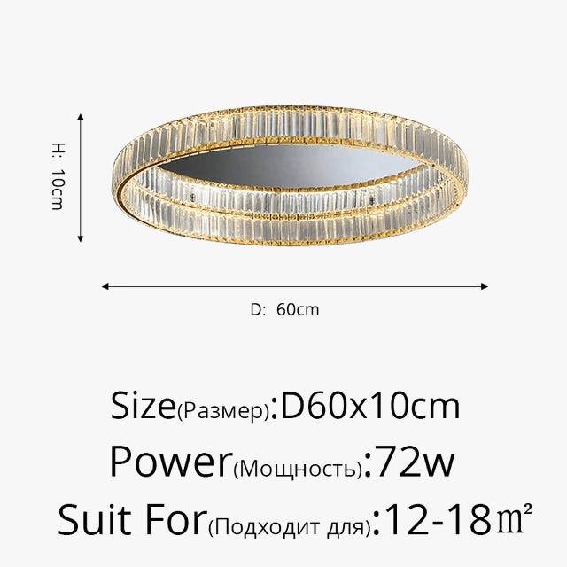 Plafonnier LED doré de luxe | Marco Lucetti Plafonnier 60cm / Argent / Gradation avec télécommande