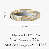 Plafonnier LED doré de luxe | Marco Lucetti Plafonnier 60cm / Argent / Gradation avec télécommande