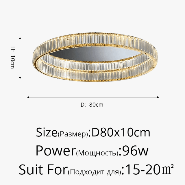 Plafonnier LED doré de luxe | Marco Lucetti Plafonnier 80cm / Argent / Gradation avec télécommande