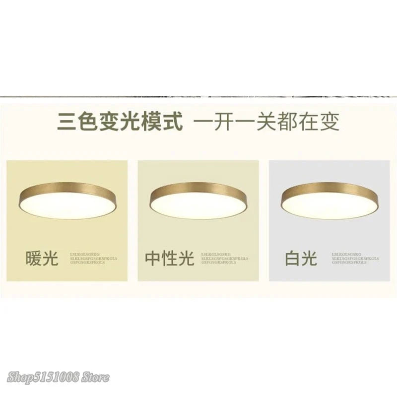 Plafonnier LED Doré Ultrafin | Marco Lucetti