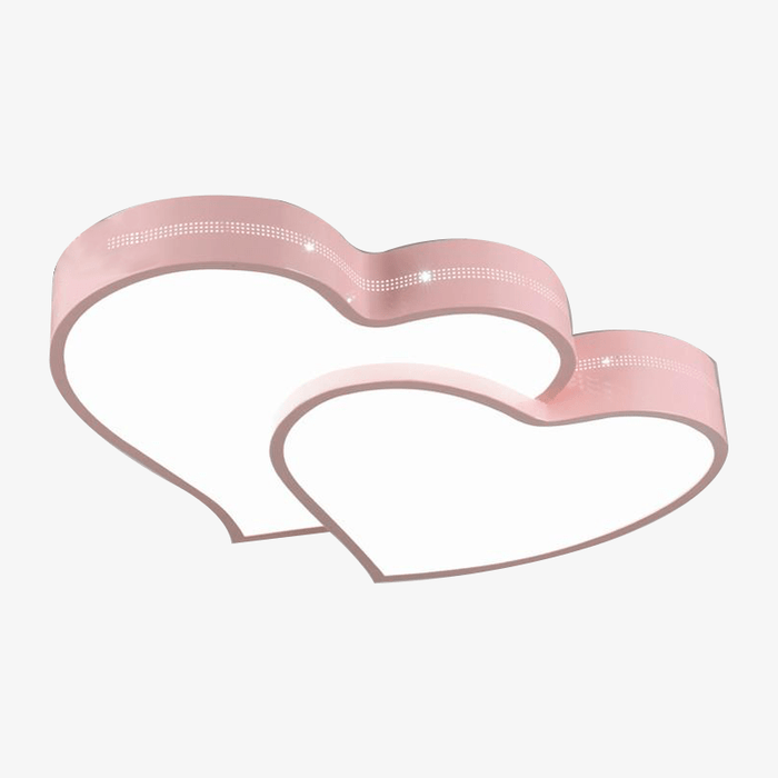 Plafonnier LED Double Cœur Enfant (Rose ou Blanc) | Marco Lucetti