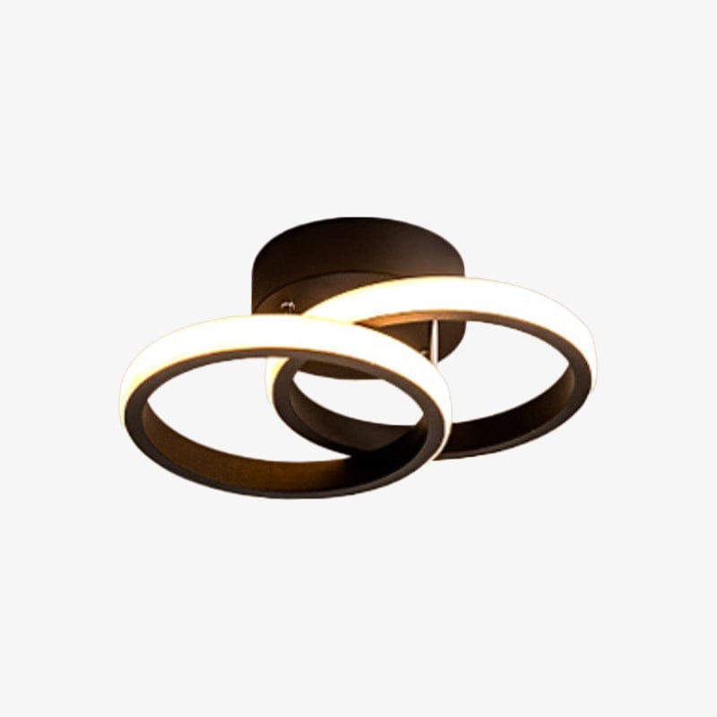 Plafonnier LED Dunkian en métal croisé | Marco Lucetti Noir / Chaude