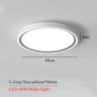 Plafonnier LED Élégance Circulaire | Marco Lucetti Gris L Lumière Blanche