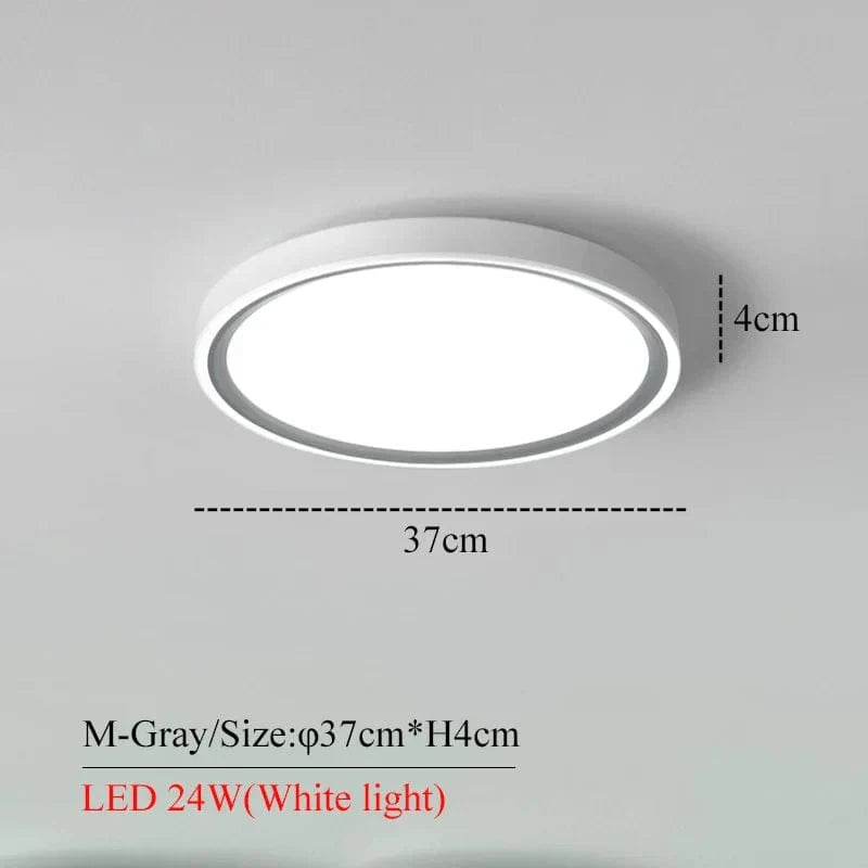 Plafonnier LED Élégance Circulaire | Marco Lucetti Gris M Lumière Blanche